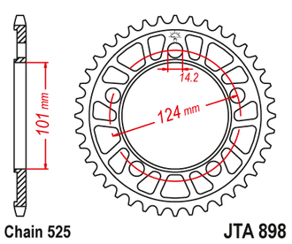 Звезда ведомая алюминиевая JT JTA898.40 (JTA898-40) (A898-40) для KTM Road