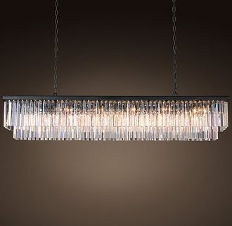 Люстра RH 1920s Odeon Clear Glass Fringe Grey iron 150