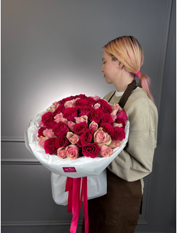 Букет из 51 розы Россия 40см микс