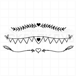 штамп бордюрный  сердцем и флажками