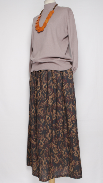 ЮБКА "ХЛОПОК НА ПОДКЛАДЕ" синяя до р.48