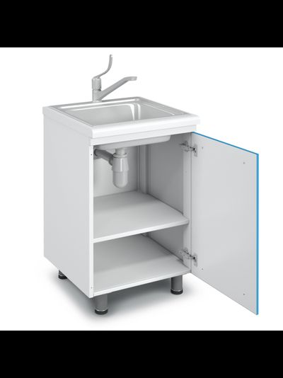 Тумба медицинская с полками под мойку на опорах ТММ-1.0