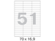 Этикетки самоклеящиеся Promega label 70х16,9 мм / 51 шт. на листе А4 100 листов в упаковке