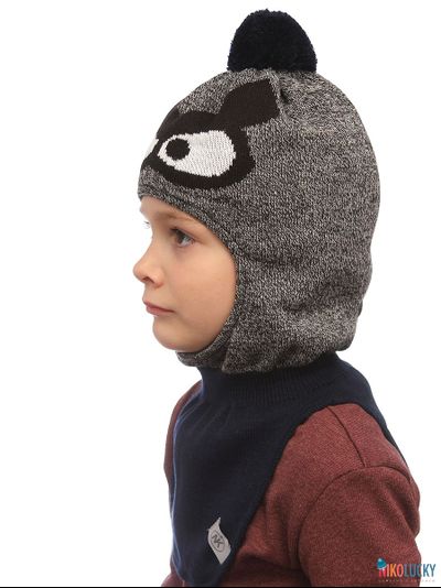 Шапка-шлем 22201-04, цвет темно-серый меланж, р. 50-52