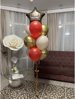 Фонтан в красно золотых тонах