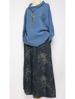 Рубашка "Вельвет хомут роза" джинс до р.56