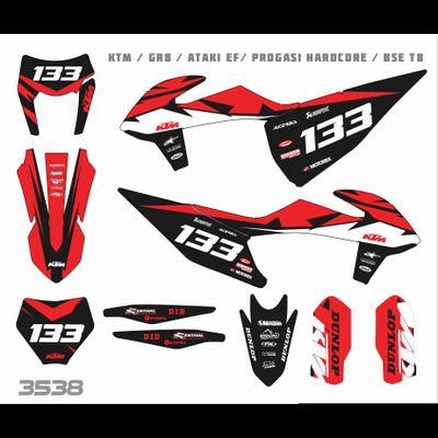 Наклейки на мотоцикл KTM 125-450 SX, SXF 2019-2022, EXC 2020-2023/GR8 #3538