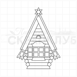 Штамп русская  избушка