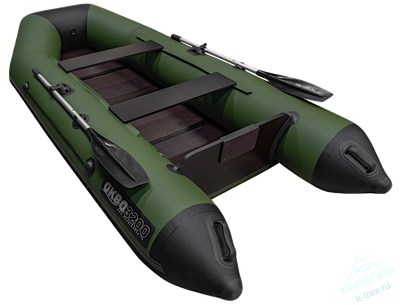 Лодка ПВХ Мастер Лодок Аква 3200С Слань-книжка Зелёный / Чёрный