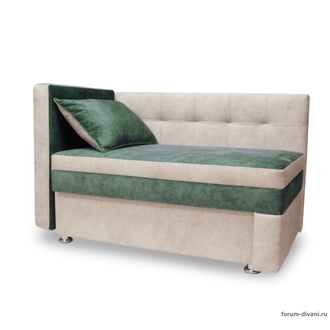 Кушетка Лилия, Зеленая/Слоновая кость Левая