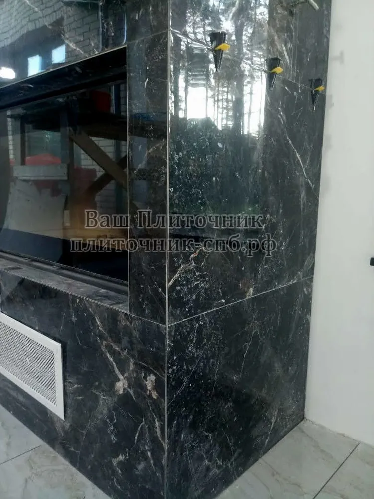 облицовка камина керамогранитом