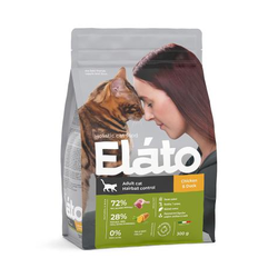 Elato (Элато) корм для кошек с курицей и уткой для выведения комочков шерсти 300 г