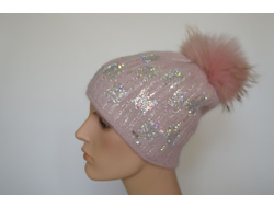Шапка Vizio 1005 CP с помпоном розовая