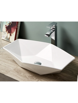 Фигурный умывальник шестигранник-лодочка 635х410х135 MELANA накладная раковина mln-78125