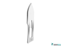 Лезвие для скальпеля канцелярского, макетного ножа, не стерильное №13, Хуаюин Медикал Инструментс Ко., Лтд, Китай серповидный, углеродистая сталь, 100 шт.в уп.