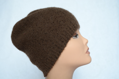 Vizio Италия коричневая однослойная тонкая шапка с бисером