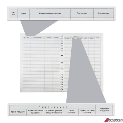Книга учета доходов и расходов, 50 л., картон, на гребне, А4 (204×290 мм). 130171