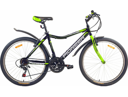 PIONEER OPTIMA 26'' Чёрный-зеленый (21 скорость, V-brake)