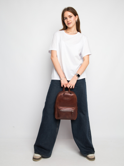 Женский кожаный рюкзак Anzolla cognac (арт. 3040-03)