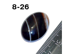 Агат натуральный (кабошон) №8-26: черный - 25*18*7мм