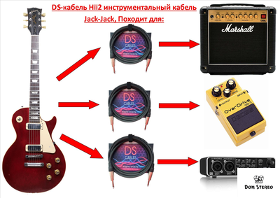 Каким кабелем подключить к гитаре комбоусилитель? DS-кабель Hii2, длина 2 метра