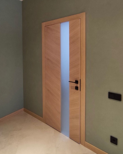 PORTE RICHI (Беларусь). ПРАКТИКА, МОДЕЛЬ К41, НАТУРАЛЬНЫЙ ШПОН ДУБА (БРАШ КОЛОР), ТОН 12/СТЕКЛО МАТОВОЕ