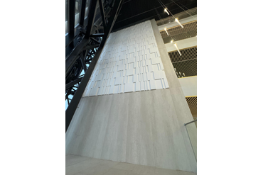 Данными панелями были отделаны акцентные участки стен общей площадью около 200 м2 