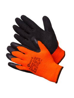 Перчатки из акриловой пряжи с начесом, покрыты текстурированным латексом