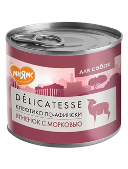 Влажный корм Мнямс Деликатес Паштет из ягненка с морковью для собак всех пород "Клефтико по-афински" 200 г