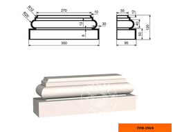 База к фасадной пилястре из пенополистирола с покрытием LEPNINAPLAST-FASAD (Лепнинапласт-фасад) ПЛВ-250/6