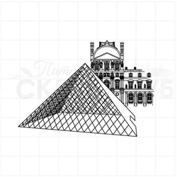 штамп "Франция. Лувр"