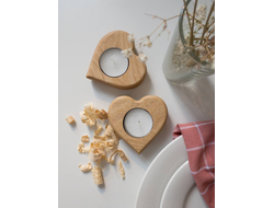 Подсвечник/ соусница в виде сердечек, диаметр - 8 см, диаметр отверстия - 4 см