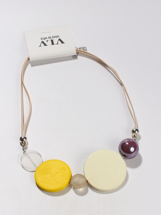 Колье "Белый желтый круг"