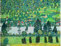 Купить греющую картину с фото репродукции Густава Климта Лес на склоне у озера Аттерзе