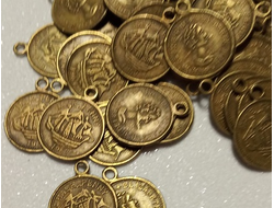 Монеты цвет бронза, размер 18 мм, 10 штук