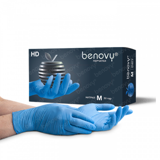 BENOVY NITRILE MULTICOLOR ГОЛУБЫЕ размер М