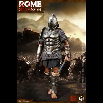 Римский гладиатор скисор (арбелас) в серебряной броне - Коллекционная ФИГУРКА 1/6 Imperial Army Hunting Ground Fighter SCISSOR Silver Edition (HH18034) - HHMODEL &amp; HAOYUTOYS