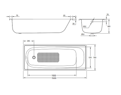 Ванна стальная BLB EUROPA 150х70