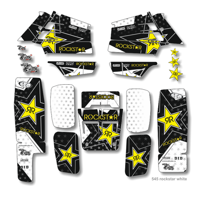 Наклейки на квадроцикл Yamaha YFZ 350 Banshee #545 rockstar white 2