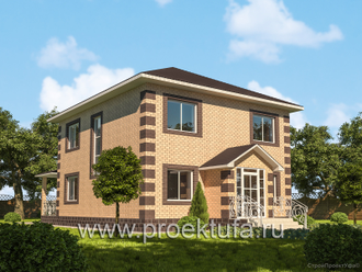 Готовый проект из желтого кирпича К1-160кв.м