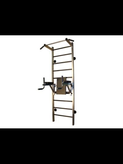 Шведская стенка PRO с фиксированным турником Т-фикс, со съемными брусьями Б-ПС