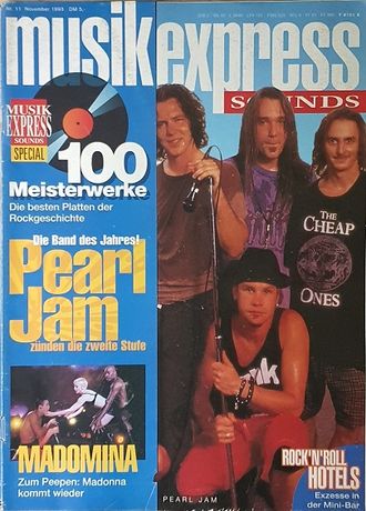 Musikexpress Sounds Magazine November 1993 Pearl Jam, Иностранные музыкальные журналы, Intpressshop