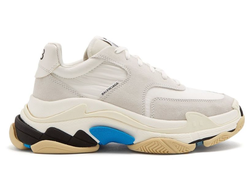 Balenciaga Triple-S White Grey Blue Suede