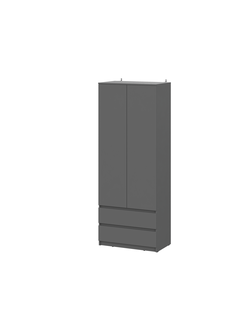 Денвер Шкаф двухстворчатый с ящиками Графит серый
