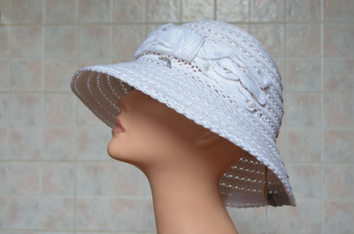Шляпа белая летняя Vizio Италия 5709 F 1