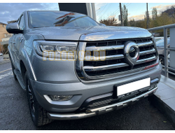 Защита переднего бампера двойная с перемычками d60/42 для Great Wall Poer 2021-
