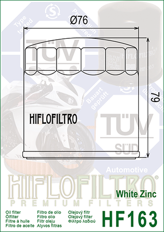 Масляный фильтр HIFLO FILTRO HF163 для BMW (11 00 1 341 616, 11 42 1 460 697, 11 42 1 460 845)