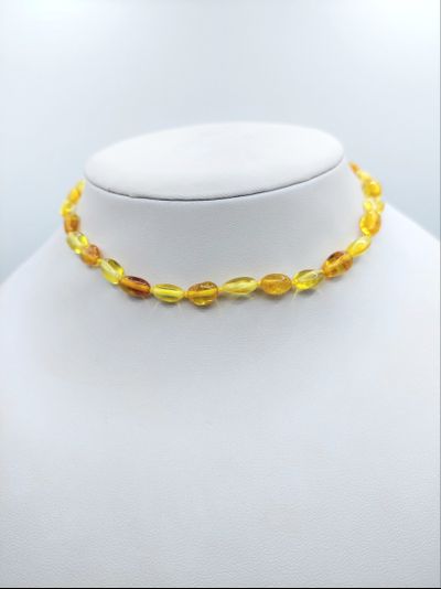 Детские бусы из натурального янтаря через узелок 001159