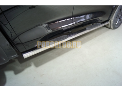 Пороги овальные с накладкой 120х60 мм ТСС для Great Wall POER 2021-2024 / 2025-