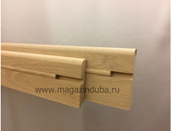 Плинтус прямой с рейкой из массива дуба (Экстра) 75х16